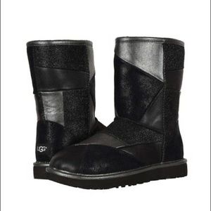Black and Silver Patchwork Ugg Boots
